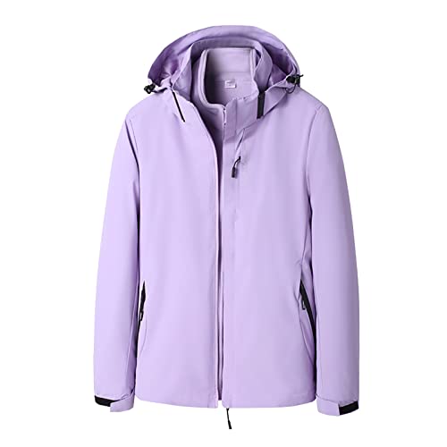 Polaire coupe-vent femme lilas chaude contre le froid en montagne