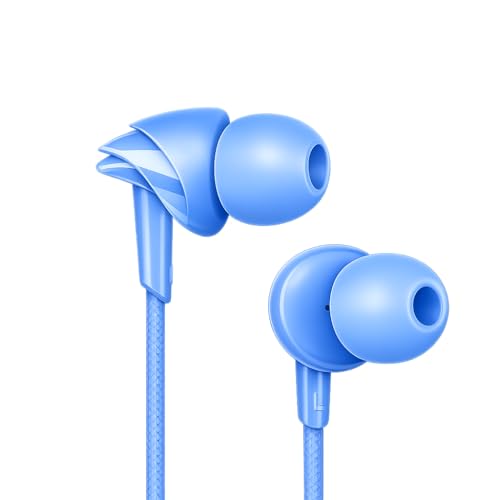Image of boAt BassHeads 212L Wired in-Ear Earphones with 10mm Drivers, Deep Bass, in-Line Mic, 3.5mm L-Shaped Jack, 120cm Durable Cable, Comfortable ABS Eartips, Universal Compatibility (Active Blue)