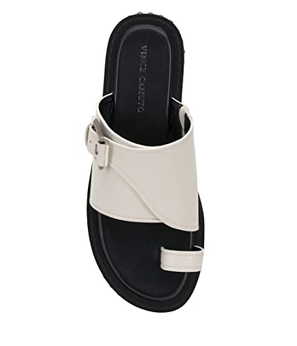 Vince Camuto Women's Cooliann Toe Ring Sandal Flat, Coconut Cream, 8.5 #TOP1