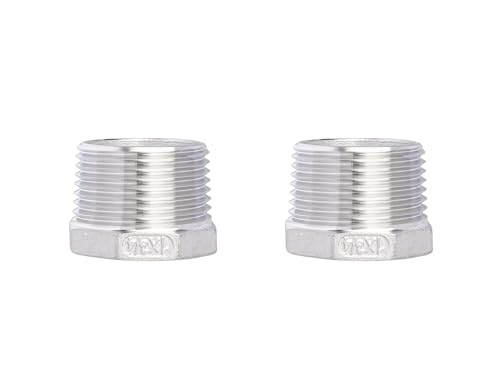 Adaptador NPT de 3/4 macho a hembra reductor de acero inoxidable en pack de 2 unidades 2