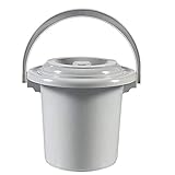 Toiletteneimer Mit Deckel 5 Liter Farbe: hellgrau Maße: Ø 23,5cm, Höhe 20cm