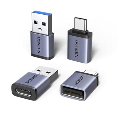 UGREEN Adaptador USB C a USB A OTG 10Gbps 4 Piezas Adaptador Tipo A a Tipo C Carga Rápida Data Sync Compatible con iPhone 16 15 Plus Pro MAX MacBook Air iPad Galaxy S25