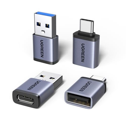 UGREEN USB to USB C Adapter & USB C to USB Adapter Combo 4-Pack, 10Gbps Type C USBC Adapter Compatible with MacBook, iPhone 17/16/15, iPad, Samsung Galaxy, Apple Watch
