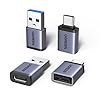 UGREEN Adaptador USB a USB C y adaptador USB C a USB, paquete de 4, adaptador USBC tipo C de 10 Gbps compatible con MacBook, iPhone 17/16/15, iPad, Samsung Galaxy, Apple Watch