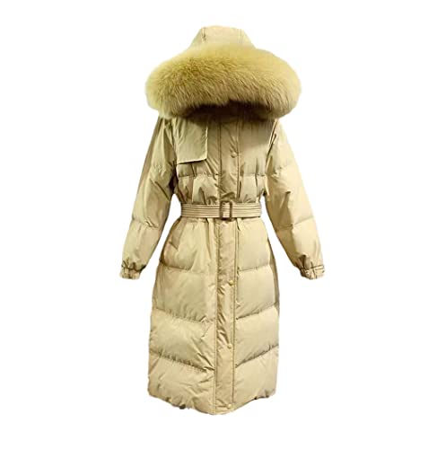 Manteau d'hiver long veste doudoune épaisse en duvet de canard kaki S