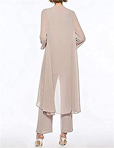 3 PCS Mother of The Bride Dresses Pant Suits for Women Long Sleeve Chiffon Formal Pant Suits for Wedding2