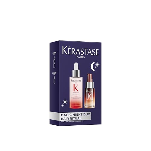 Kerastase Magic Night Hair Serum Set with Genesis Anti-Hair Fall Serum and Nutritive 8H Overnight Serum Hair Care Gift Set to Strengthen Nourish and Reduce Break age 2-Piece Set