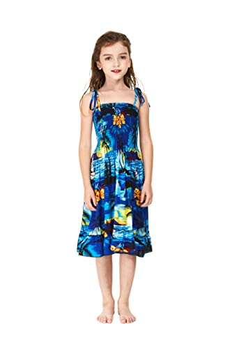 Image of Hawaii Hangover Family Matching Hawaiian Clothes, Sunset Blue | Family matching Hawaiian outfits, Sunset Blue, lightweight rayon, machine washable, tropical print, luaus, cruises
