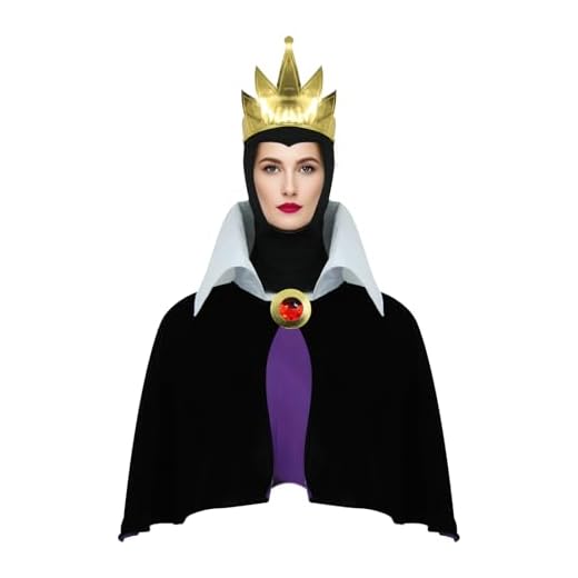 Disfraz de reina malvada para mujer, capa de corona de Grimhilde, disfraz de villano de Halloween, traje de cuento de hadas para adultos, talla única