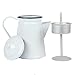 Enamelware 6 Cup Coffee Pot with Perculator - Solid White with Black Rim