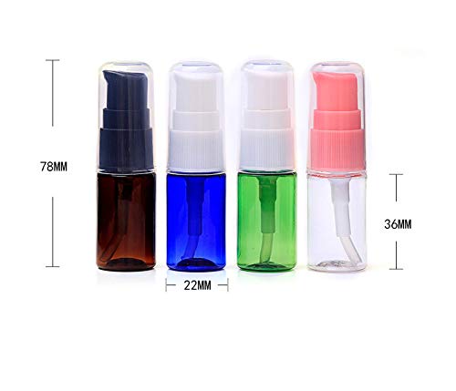 Miniatura 5 de Botella de bomba de loción de plástico transparente recargable portátil de 0.3 fl oz 0.34 oz con cabezal de bomba de prensa rosa, maquillaje
