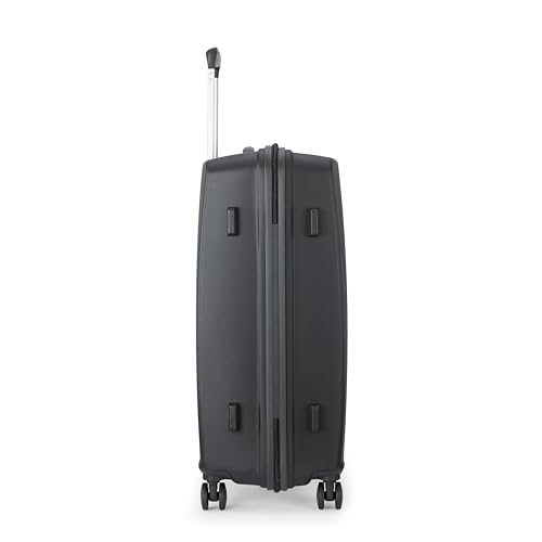 Image of American Tourister Qubiz | Check-in Trolley Bag (68 cm) | 360 8 Wheel Travel Luggage | Hard Case Polypropylene Suitcase | Recessed Combination Lock | Black /Dark Olive