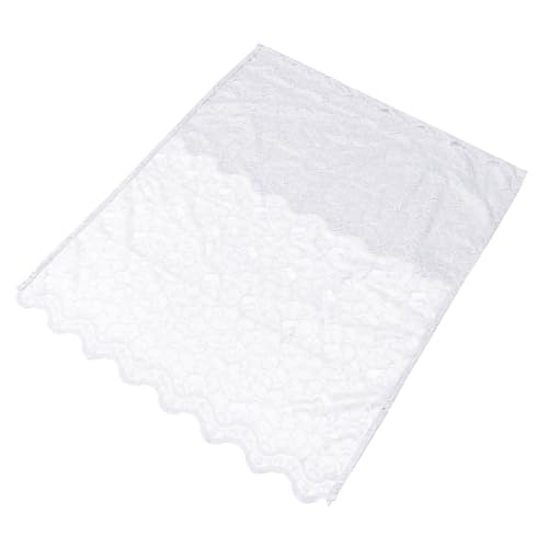 BESTYASH Media Cortina de Encaje Blanco para Ventana Fácil de Instalar Visillo Delicado y Romántico para Ambiente Simple el Hogar