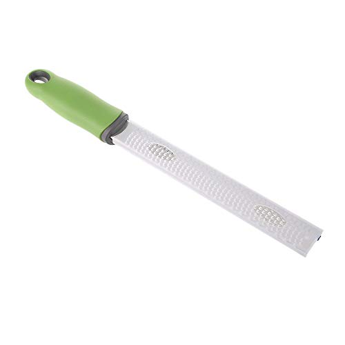 Image of Baskety Lemon Zester & Cheese Grater - Parmesan Cheese, Lemon, Ginger, Garlic, Vegetables, Fruits - Razor-Sharp Stainless Steel Blade Protective Cover, Dishwasher Safe 13 Inch (Green)