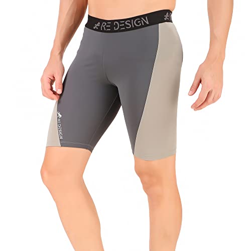 Image of Redesign Nylon Dual Color Compression Shorts for Multi-Sports with Back Zip Pocket