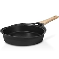 ESLITE LIFE Nonstick Deep Frying Pan Skillet, Healthy Granite Coating Egg Omelette Pan Stone Cookware Chef's Pan, PFOA Free(Black, 9.5 Inch)