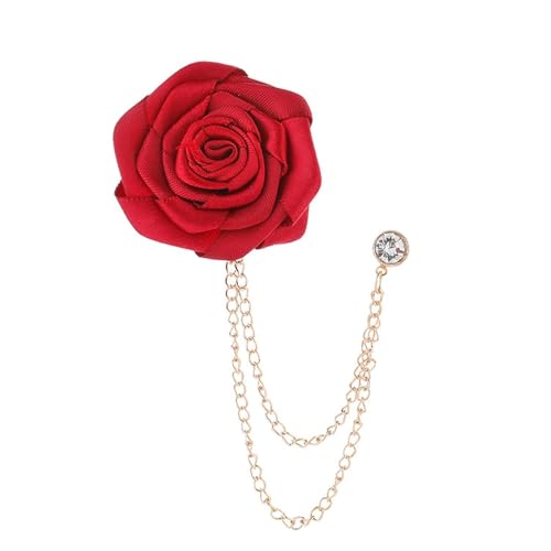 1 Stücke Hochzeitsbroschen Bräutigam, Rosenblüten Anstecknadel, Rosen Blumen Brosche, Stoff Kunst Rosen Blumen Brosche, Ideal für Formelle und...