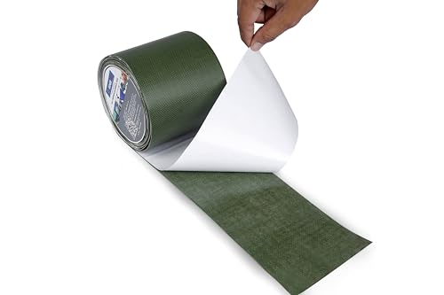 Image of PVC Tarpaulin Repair Tape for Quick Fixes | Self-adhesive and Waterproof | Best for Tarpaulin Repair, Pond lining, Fish tank, and Truck cover (9.5cm x 5m length, Green)