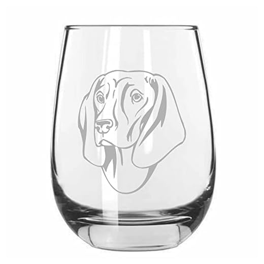 Bavarian Mountain Hound Dog Personalized Custom Etched 15.25oz Stemless Wine Glass