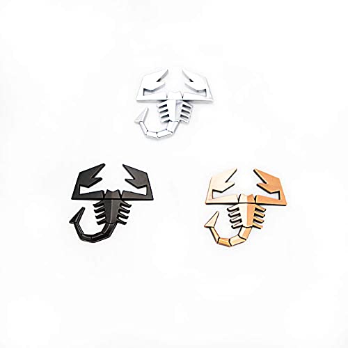 2 Pcs 3D Scorpion Emblem Badge Car Side/Rear/Front Decorations Metal Sticker Decals Logo (Black) #TOP5