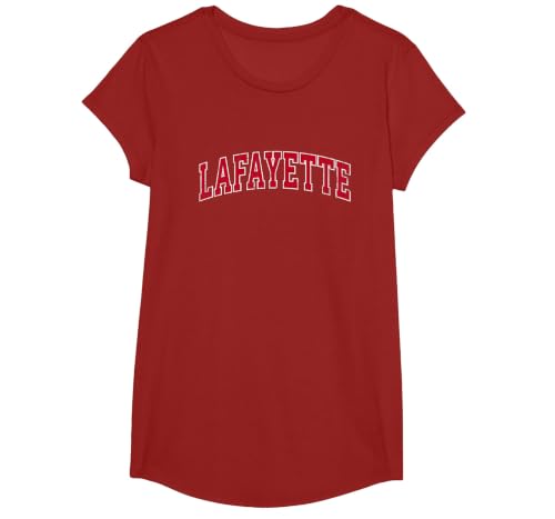 Lafayette California CA Vintage Sports Design Red Design T-Shirt, Girls, Cranberry Red, X-Small