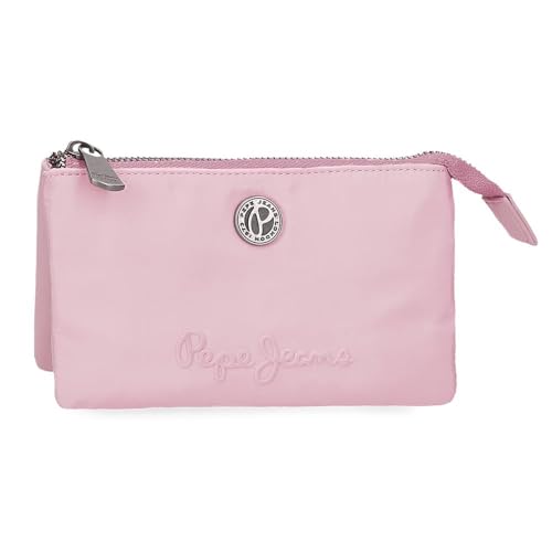 Pepe Jeans Corin Monedero Tres Compartimentos Rosa 17,5x9,5x2 cms Poliéster y PU by Joumma Bags