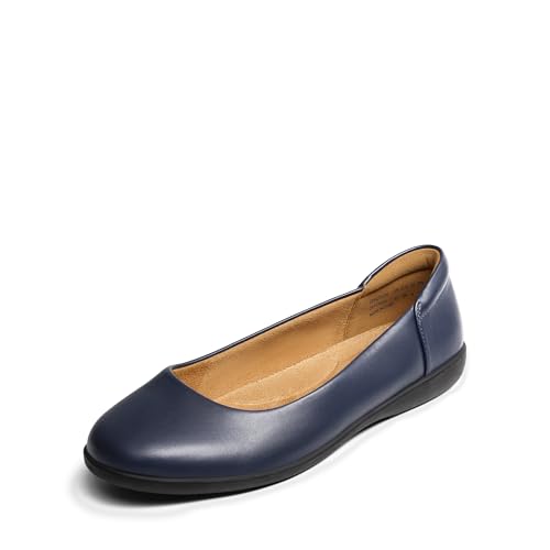 DREAM PAIRS Women’s Comfortable Ballet Shoes with Arch Support, Ladies' Dressy Work Flats, Round Toe Slip on Office Shoes ,Size 5,NAVY,SDFA2312W