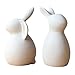 Amosfun 2Pcs Rabbit Ornament Ceramic Craft Easter Rabbit Figurines Statue Home Layout Decor Desktop Decor
