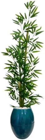 Planta Artificial Bambu Da Sorte Decoração Com Vaso(Verde Esmeral...