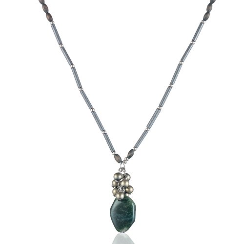 COOSTUFF ANNA Nature Stone Pendant Long Necklace for Women Handmade Jewelry Gift Colar Choker