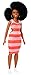 Produktbild Barbie FXL45 - Fashionistas Puppe im gestreiften Kleid mit braunen Haaren und Afro Frisur, Puppen Spielzeug ab 3 Jahren