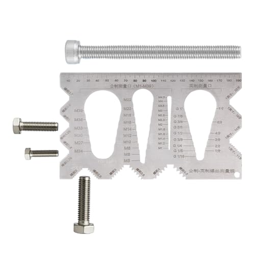 Ahuuen Misuratore Dimensioni Viti - Strumento di Misura Rapido Preciso Portatile per Bulloni | Controllatore Filetti Identificatore Dimensioni Viti - per Progetti Officina Riparazione Meccanica