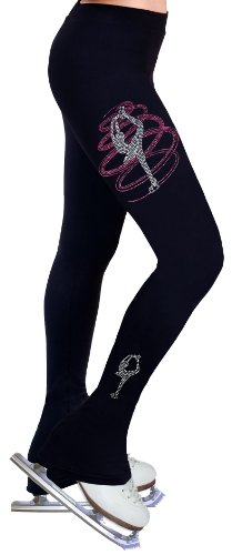 NY2 SPORTSWEAR Figure Skating Practice Pants with Rhinestones PR255RP (Rose Pink, Adult Small)