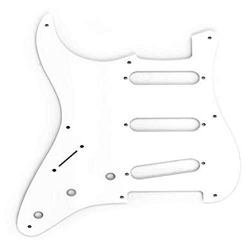 Pickguard Stratocaster gaucher Fender 8 trous blanc plaque guitare électrique SSS
