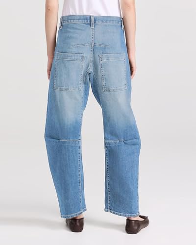 Kedera Women's Barrel Jeans Pants Straight Wide Leg Y2K Denim Pants Baggy Boyfriend Jeans with Pockets Light Blue4