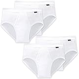 Schiesser Herren Sport Slip Essentials Doppelripp 4er Pack, Farbe:Weiß (100);Größe:7/XL