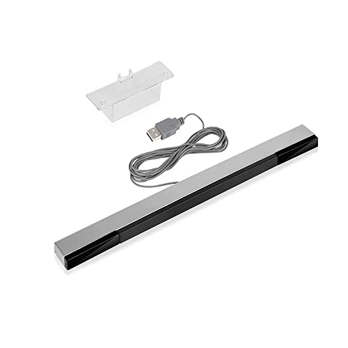 WICAREYO Barra sensore USB per Wii U, a infrarossi IR Ray Motion Sensor Ricevitore per console Wii e Wii U con stabile stan