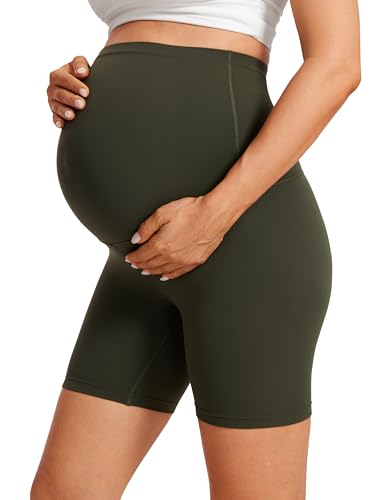 Image of CRZ YOGA Maternity Biker Shorts 6 inch | Butterluxe, Extremely Soft, Gentle Compression, Yoga, Super High Rise, U-shaped Belly, Pregnancy and Postpartum