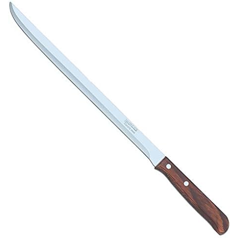 Arcos 101301 Serie Latina - Schneidmesser Schinkenmesser - Klinge Nitrum Edelstahl 250 mm - HandGriff Pack-Holz Farbe Braun Cover