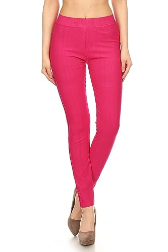 Image of Leggings Depot Women's Cotton Blend Stretch Pull-on Jeggings Casual Pants with Pockets (Available in Plus Size)