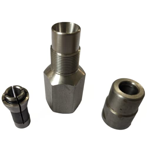 Drilax Flapper Adapter 5/8 Unc Thread With 1/4" Collet - Turns Angle Grinders Into Rotary Tools For Running Carbide Burrs And Flapper Wheels Made In Usa Compatible With Dewalt, Makita, Bosch, Metabo #TOP6