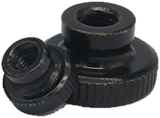 M3/4/5/6/8/10 GB806 black high head knurled nuts sleeve muffs double steps hand twist nut muff - (Size: M4 (15pcs))