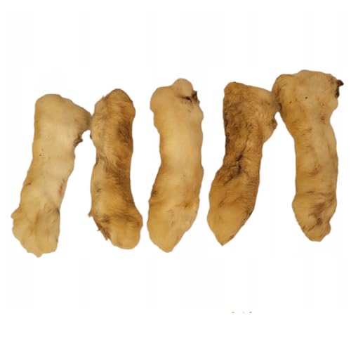 Kaninchenpfoten mit Fell für Hunde – natürliche Kausnacks, hypoallergen, getreidefrei, 100% Kaninchen, Hundeleckerli, Zahnpflege, für kleine & mittelgroße Hunde (1kg)