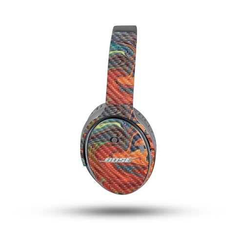 Image of MightySkins Carbon Fiber Skin Compatible with Bose QuietComfort 35 II Headphones - Lava Water | Protective, Durable Textured Carbon Fiber Finish | Easy to Apply