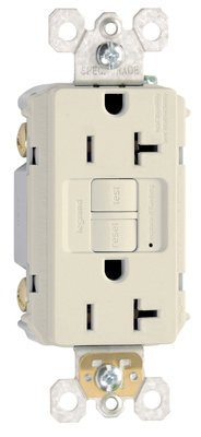 2097LACC10 20A 125V 2 Pole44; 3 Wire Grounding Heavy Duty Self Testing GFCI Outlet44; Light Almond
