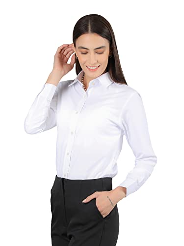 Image of CHKOKKO Women Solid Polycotton Regular Formal Shirt