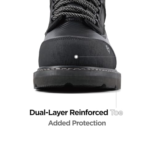 Image of SUREWAY Men's 6 inch Soft /Composite Toe Heavy Duty Waterproof Work Boot GoodyearWelt Oil /Slip Resistant Dual-Density Comfortable Outsole Crazy Horse Leather EH Construction Industrial Safety Work Boots