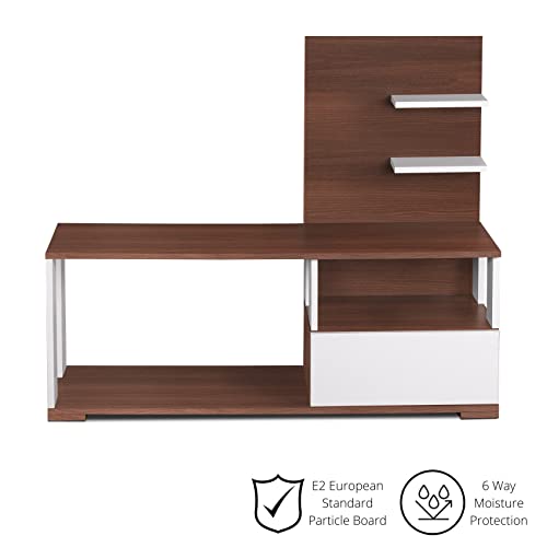 Image of DELITE KOM Elsa Engineered Wood TV Entertainment Unit (Finish Color - Acacia Dark White, Knock Down) (39x120x100)