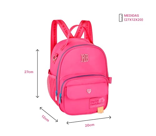 Kit Mochila Escolar Rb Rebecca Bonbon Costas Estojo E Lancheira Oficial Meninas (Rosa)