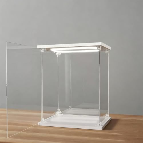 Boîte d'affichage transparente pour figurines et objets de collection en vitrine acrylique LED